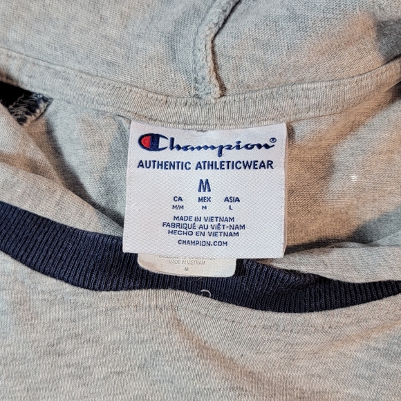 Champion Vintage Y2k Short Sleeve Hooded Shirt 100% Cotton Men's M - Picture 12 of 16